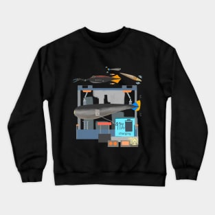 paleozoic aquatic fauna space station Crewneck Sweatshirt